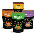 Anyway Miracle Pops — 4 standup packs: Cheese Tomato, Peri Peri, Pudina Punch and Cream & Onion roasted soy snacks