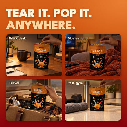 Tear it. Pop it. Anywhere. Anyway Miracle Pops in everyday snacking moments